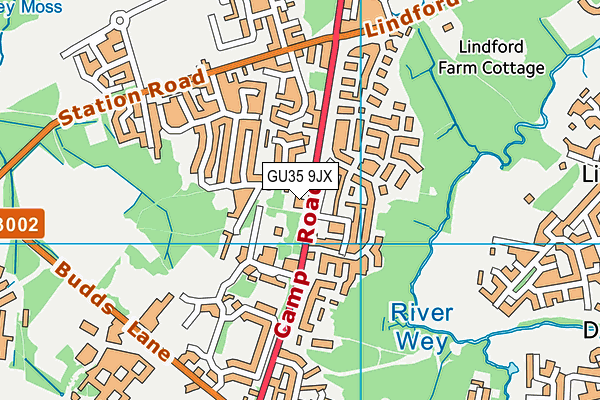 GU35 9JX map - OS VectorMap District (Ordnance Survey) GU35 9JX map - OS VectorMap District (Ordnance Survey)