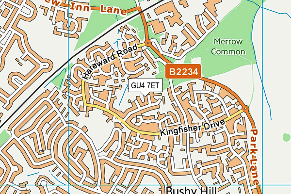 GU4 7ET map - OS VectorMap District (Ordnance Survey) GU4 7ET map - OS VectorMap District (Ordnance Survey)