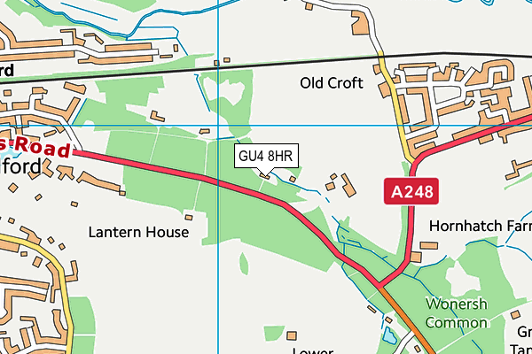 GU4 8HR map - OS VectorMap District (Ordnance Survey) GU4 8HR map - OS VectorMap District (Ordnance Survey)