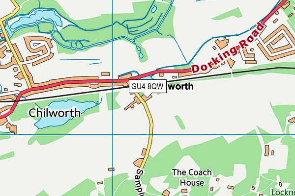 GU4 8QW map - OS VectorMap District (Ordnance Survey) GU4 8QW map - OS VectorMap District (Ordnance Survey)