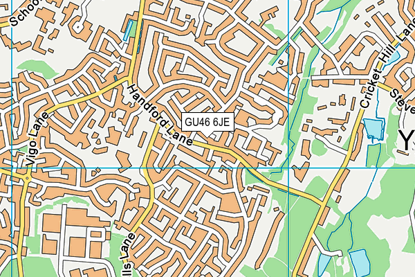 GU46 6JE map - OS VectorMap District (Ordnance Survey) GU46 6JE map - OS VectorMap District (Ordnance Survey)
