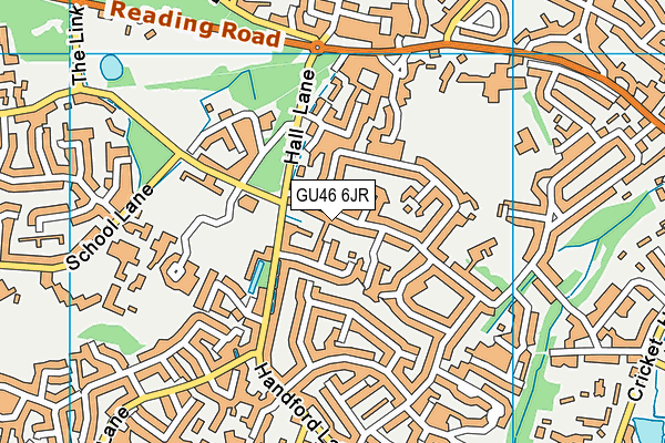 GU46 6JR map - OS VectorMap District (Ordnance Survey) GU46 6JR map - OS VectorMap District (Ordnance Survey)