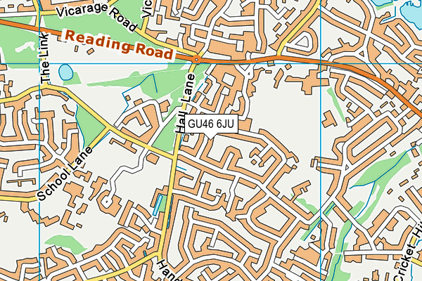 GU46 6JU map - OS VectorMap District (Ordnance Survey)
