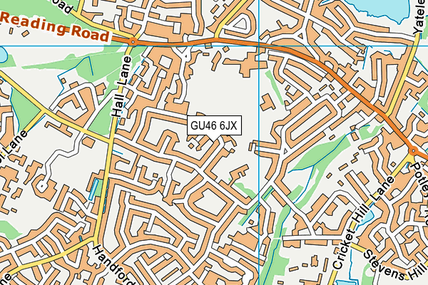 GU46 6JX map - OS VectorMap District (Ordnance Survey) GU46 6JX map - OS VectorMap District (Ordnance Survey)