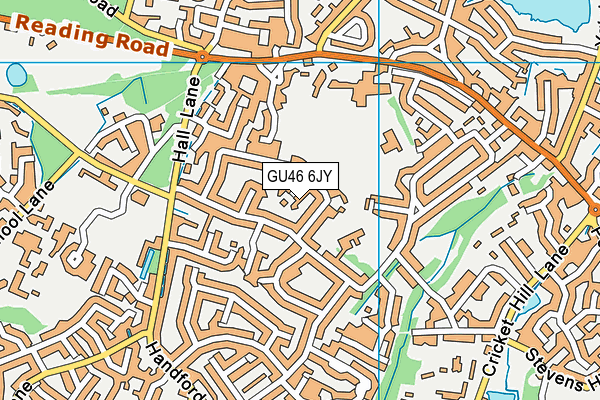 GU46 6JY map - OS VectorMap District (Ordnance Survey) GU46 6JY map - OS VectorMap District (Ordnance Survey)
