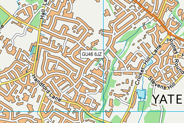 GU46 6JZ map - OS VectorMap District (Ordnance Survey) GU46 6JZ map - OS VectorMap District (Ordnance Survey)