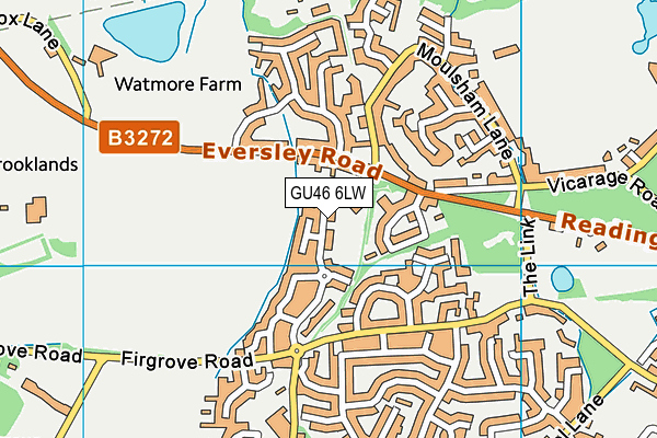 GU46 6LW map - OS VectorMap District (Ordnance Survey) GU46 6LW map - OS VectorMap District (Ordnance Survey)