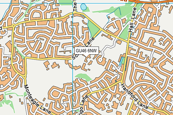 GU46 6NW map - OS VectorMap District (Ordnance Survey) GU46 6NW map - OS VectorMap District (Ordnance Survey)