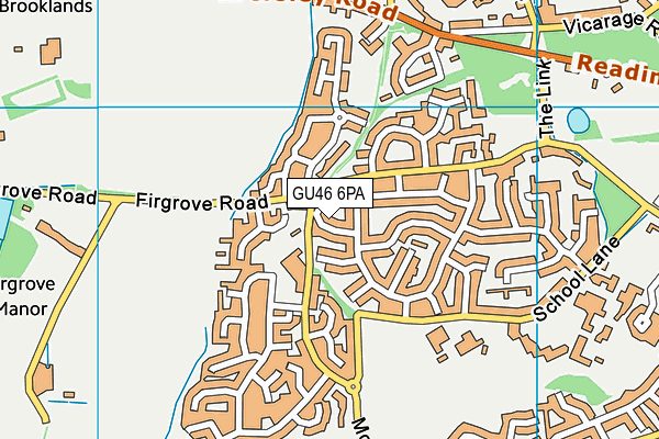 GU46 6PA map - OS VectorMap District (Ordnance Survey) GU46 6PA map - OS VectorMap District (Ordnance Survey)