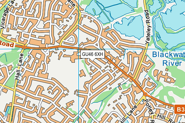 GU46 6XH map - OS VectorMap District (Ordnance Survey) GU46 6XH map - OS VectorMap District (Ordnance Survey)