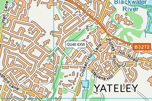 GU46 6XW map - OS VectorMap District (Ordnance Survey) GU46 6XW map - OS VectorMap District (Ordnance Survey)