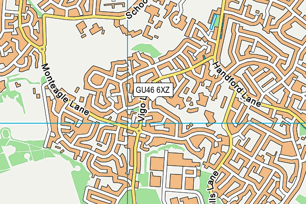 GU46 6XZ map - OS VectorMap District (Ordnance Survey)