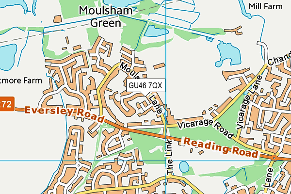 GU46 7QX map - OS VectorMap District (Ordnance Survey)