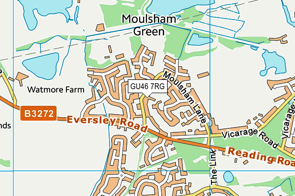 GU46 7RG map - OS VectorMap District (Ordnance Survey) GU46 7RG map - OS VectorMap District (Ordnance Survey)