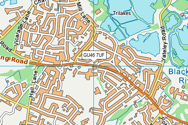 GU46 7UF map - OS VectorMap District (Ordnance Survey) GU46 7UF map - OS VectorMap District (Ordnance Survey)