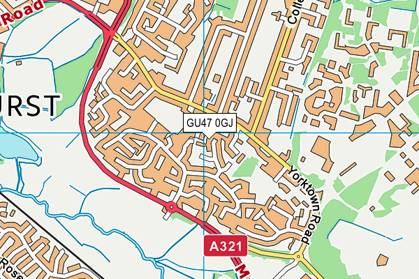 GU47 0GJ map - OS VectorMap District (Ordnance Survey) GU47 0GJ map - OS VectorMap District (Ordnance Survey)