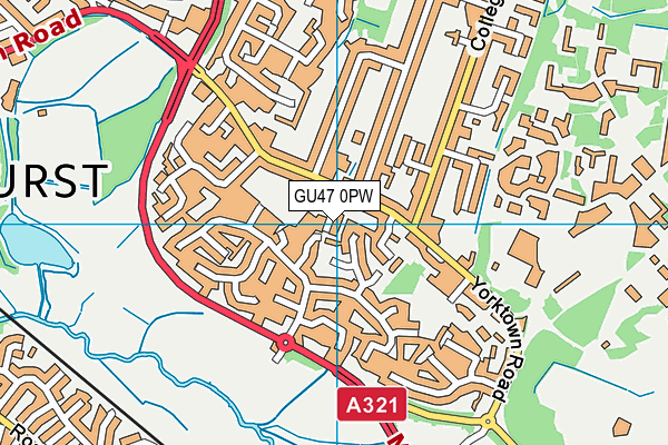 GU47 0PW map - OS VectorMap District (Ordnance Survey) GU47 0PW map - OS VectorMap District (Ordnance Survey)