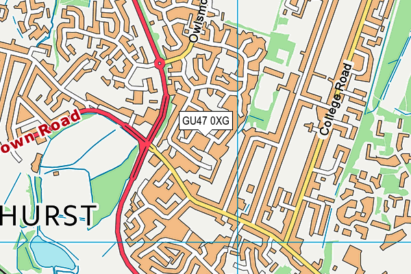 GU47 0XG map - OS VectorMap District (Ordnance Survey) GU47 0XG map - OS VectorMap District (Ordnance Survey)