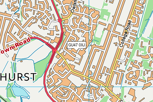 GU47 0XJ map - OS VectorMap District (Ordnance Survey) GU47 0XJ map - OS VectorMap District (Ordnance Survey)