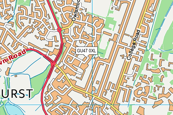 GU47 0XL map - OS VectorMap District (Ordnance Survey) GU47 0XL map - OS VectorMap District (Ordnance Survey)
