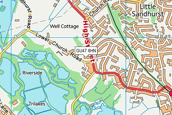 GU47 8HN map - OS VectorMap District (Ordnance Survey) GU47 8HN map - OS VectorMap District (Ordnance Survey)