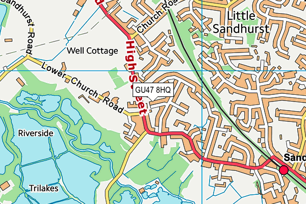GU47 8HQ map - OS VectorMap District (Ordnance Survey) GU47 8HQ map - OS VectorMap District (Ordnance Survey)