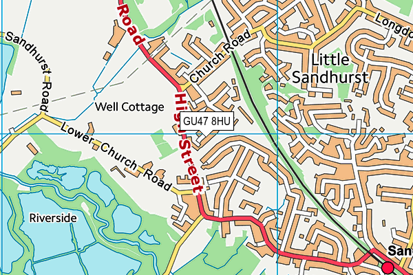 GU47 8HU map - OS VectorMap District (Ordnance Survey) GU47 8HU map - OS VectorMap District (Ordnance Survey)