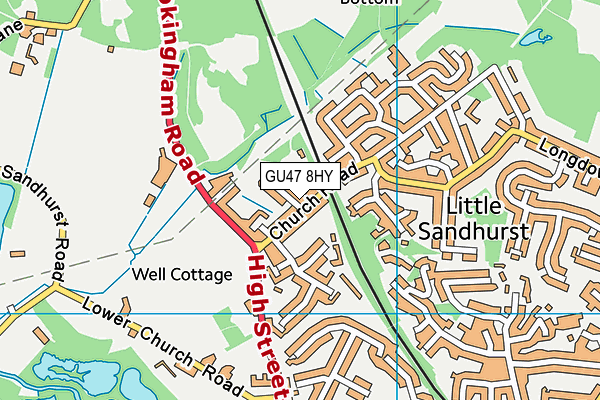 GU47 8HY map - OS VectorMap District (Ordnance Survey) GU47 8HY map - OS VectorMap District (Ordnance Survey)