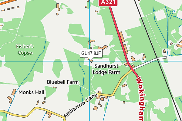 GU47 8JF map - OS VectorMap District (Ordnance Survey) GU47 8JF map - OS VectorMap District (Ordnance Survey)