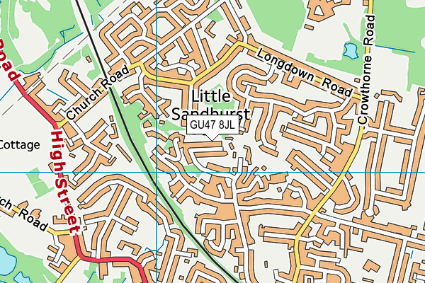 GU47 8JL map - OS VectorMap District (Ordnance Survey) GU47 8JL map - OS VectorMap District (Ordnance Survey)
