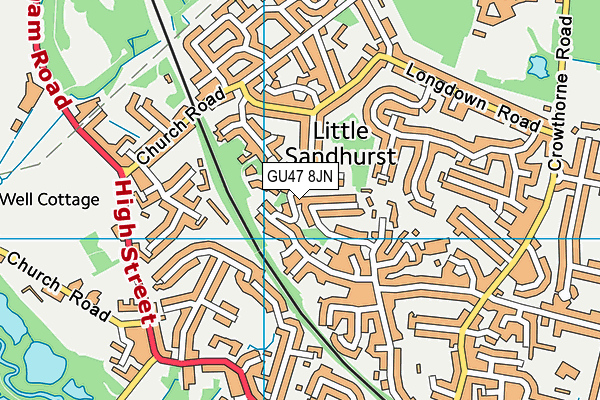 GU47 8JN map - OS VectorMap District (Ordnance Survey) GU47 8JN map - OS VectorMap District (Ordnance Survey)