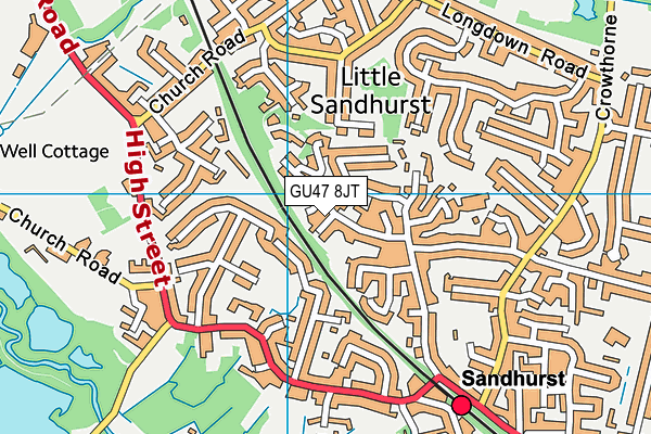 GU47 8JT map - OS VectorMap District (Ordnance Survey) GU47 8JT map - OS VectorMap District (Ordnance Survey)