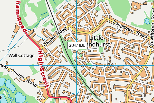 GU47 8JU map - OS VectorMap District (Ordnance Survey) GU47 8JU map - OS VectorMap District (Ordnance Survey)