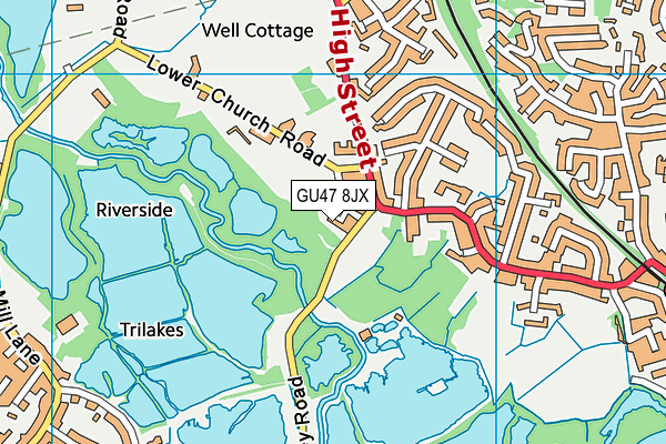 GU47 8JX map - OS VectorMap District (Ordnance Survey) GU47 8JX map - OS VectorMap District (Ordnance Survey)