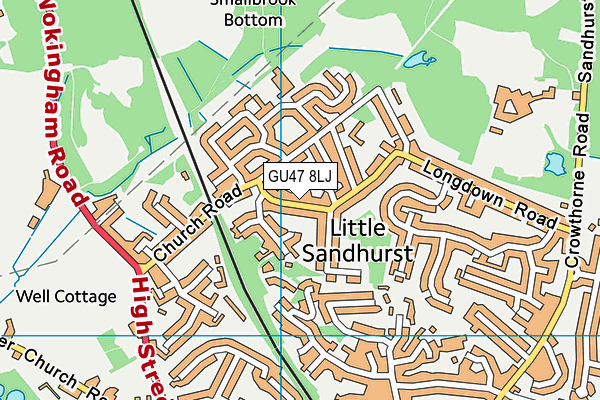 GU47 8LJ map - OS VectorMap District (Ordnance Survey) GU47 8LJ map - OS VectorMap District (Ordnance Survey)