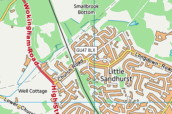 GU47 8LX map - OS VectorMap District (Ordnance Survey) GU47 8LX map - OS VectorMap District (Ordnance Survey)