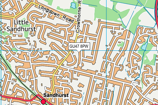 GU47 8PW map - OS VectorMap District (Ordnance Survey) GU47 8PW map - OS VectorMap District (Ordnance Survey)