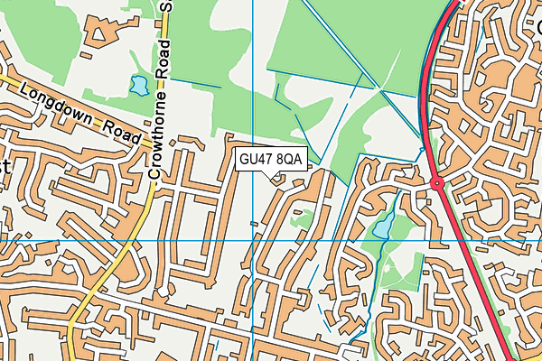 GU47 8QA map - OS VectorMap District (Ordnance Survey) GU47 8QA map - OS VectorMap District (Ordnance Survey)