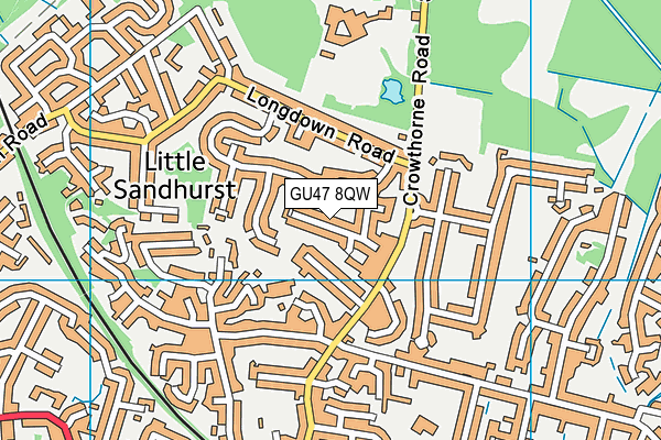 GU47 8QW map - OS VectorMap District (Ordnance Survey) GU47 8QW map - OS VectorMap District (Ordnance Survey)