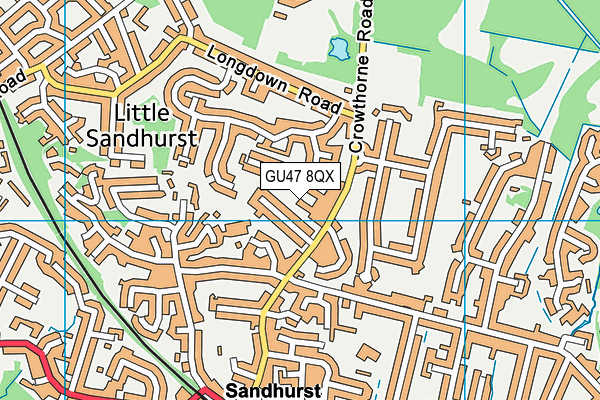 GU47 8QX map - OS VectorMap District (Ordnance Survey) GU47 8QX map - OS VectorMap District (Ordnance Survey)