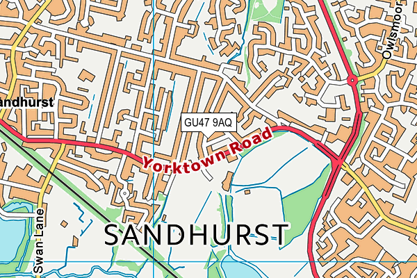 GU47 9AQ map - OS VectorMap District (Ordnance Survey) GU47 9AQ map - OS VectorMap District (Ordnance Survey)