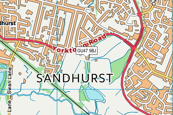 GU47 9BJ map - OS VectorMap District (Ordnance Survey) GU47 9BJ map - OS VectorMap District (Ordnance Survey)