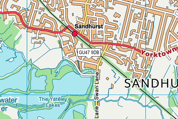 GU47 9DB map - OS VectorMap District (Ordnance Survey) GU47 9DB map - OS VectorMap District (Ordnance Survey)