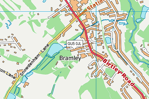 GU5 0JL map - OS VectorMap District (Ordnance Survey) GU5 0JL map - OS VectorMap District (Ordnance Survey)