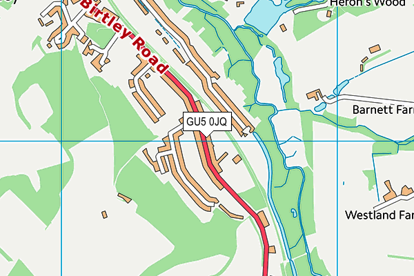 GU5 0JQ map - OS VectorMap District (Ordnance Survey)