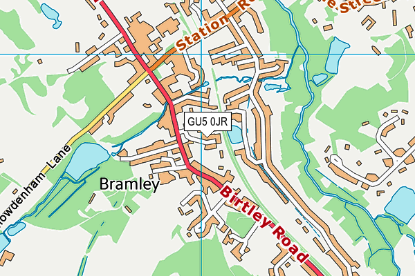 GU5 0JR map - OS VectorMap District (Ordnance Survey) GU5 0JR map - OS VectorMap District (Ordnance Survey)