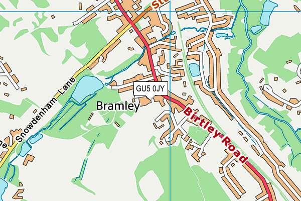 GU5 0JY map - OS VectorMap District (Ordnance Survey) GU5 0JY map - OS VectorMap District (Ordnance Survey)