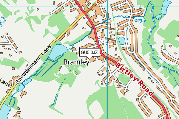 GU5 0JZ map - OS VectorMap District (Ordnance Survey) GU5 0JZ map - OS VectorMap District (Ordnance Survey)