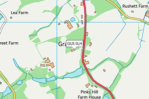 GU5 0LH map - OS VectorMap District (Ordnance Survey) GU5 0LH map - OS VectorMap District (Ordnance Survey)