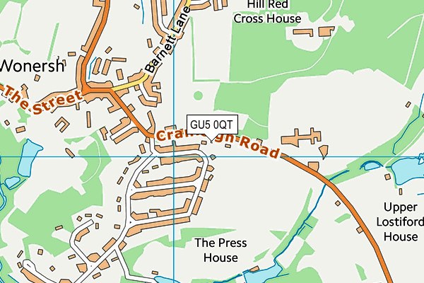 GU5 0QT map - OS VectorMap District (Ordnance Survey) GU5 0QT map - OS VectorMap District (Ordnance Survey)